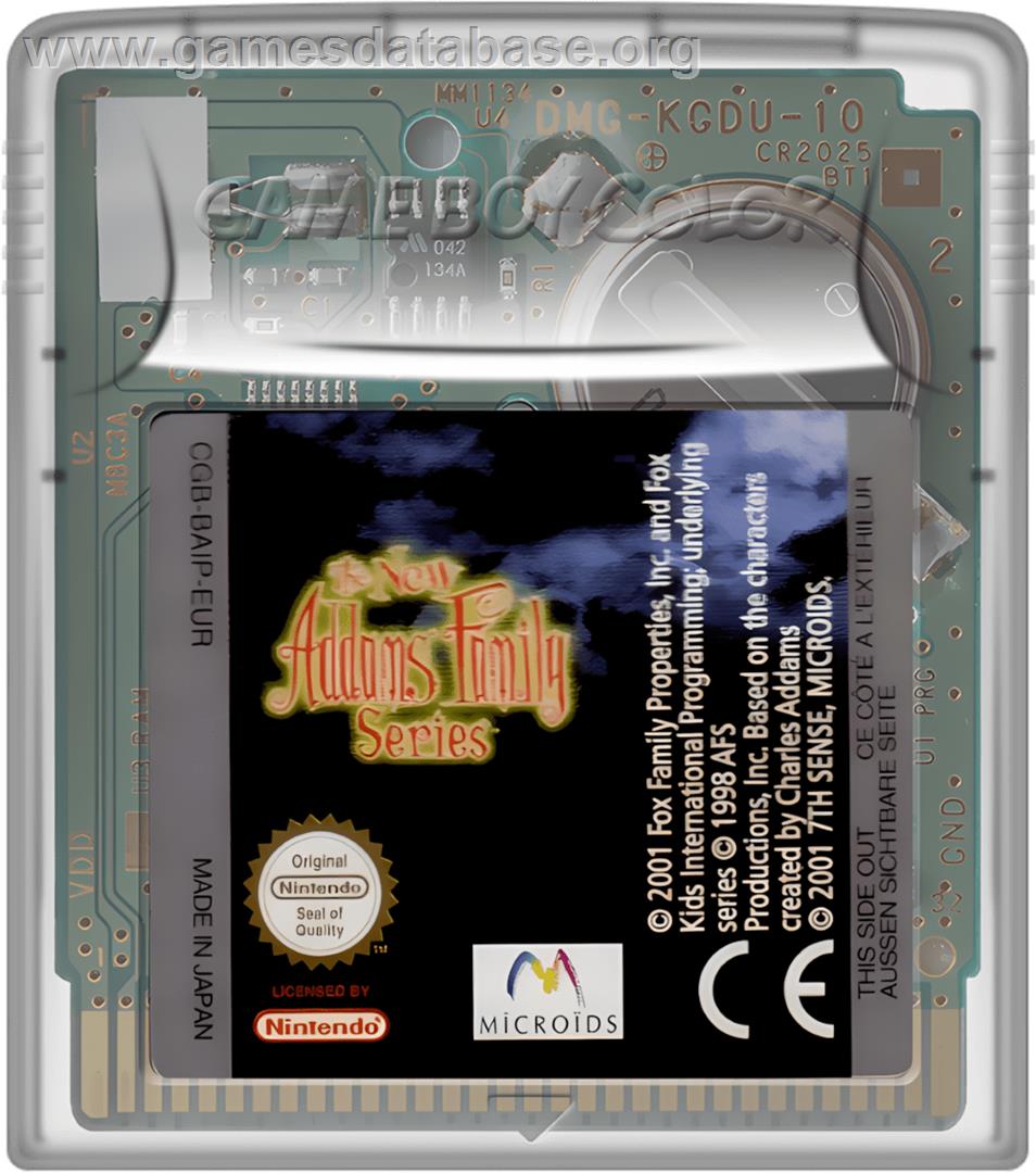 New Addams Family Series, The - Nintendo Game Boy Color - Artwork - Cartridge