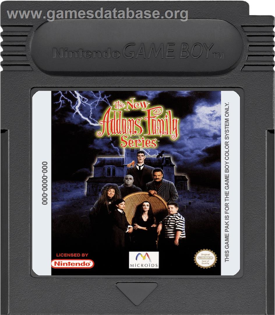 New Addams Family Series - Nintendo Game Boy Color - Artwork - Cartridge