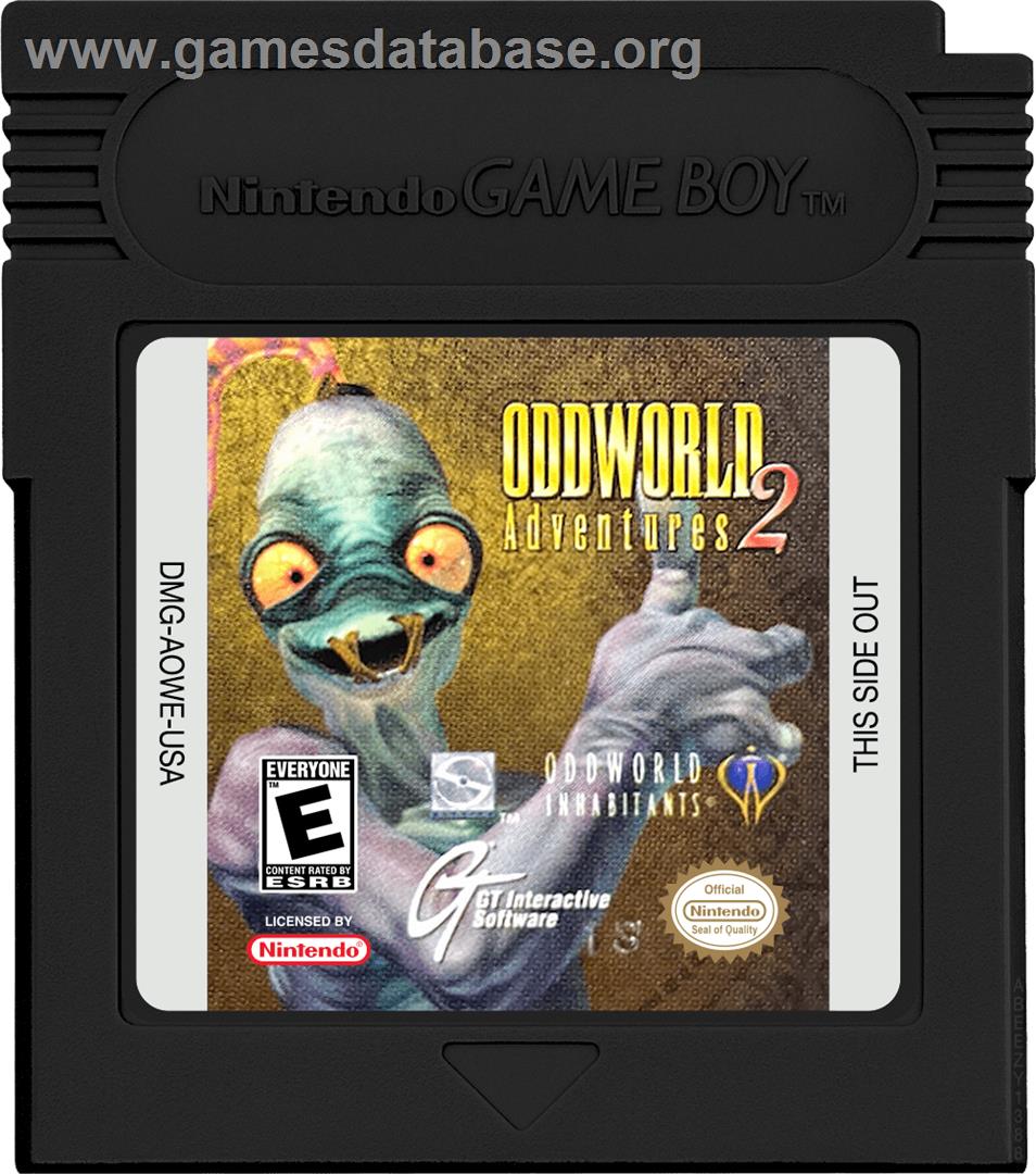Oddworld Adventures 2 - Nintendo Game Boy Color - Artwork - Cartridge