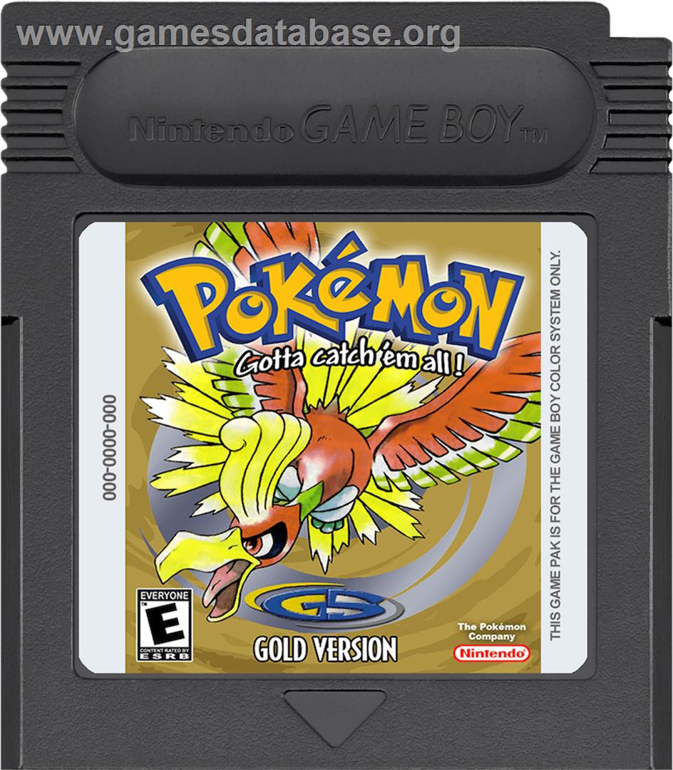 Pokemon: Gold Version - Nintendo Game Boy Color - Artwork - Cartridge