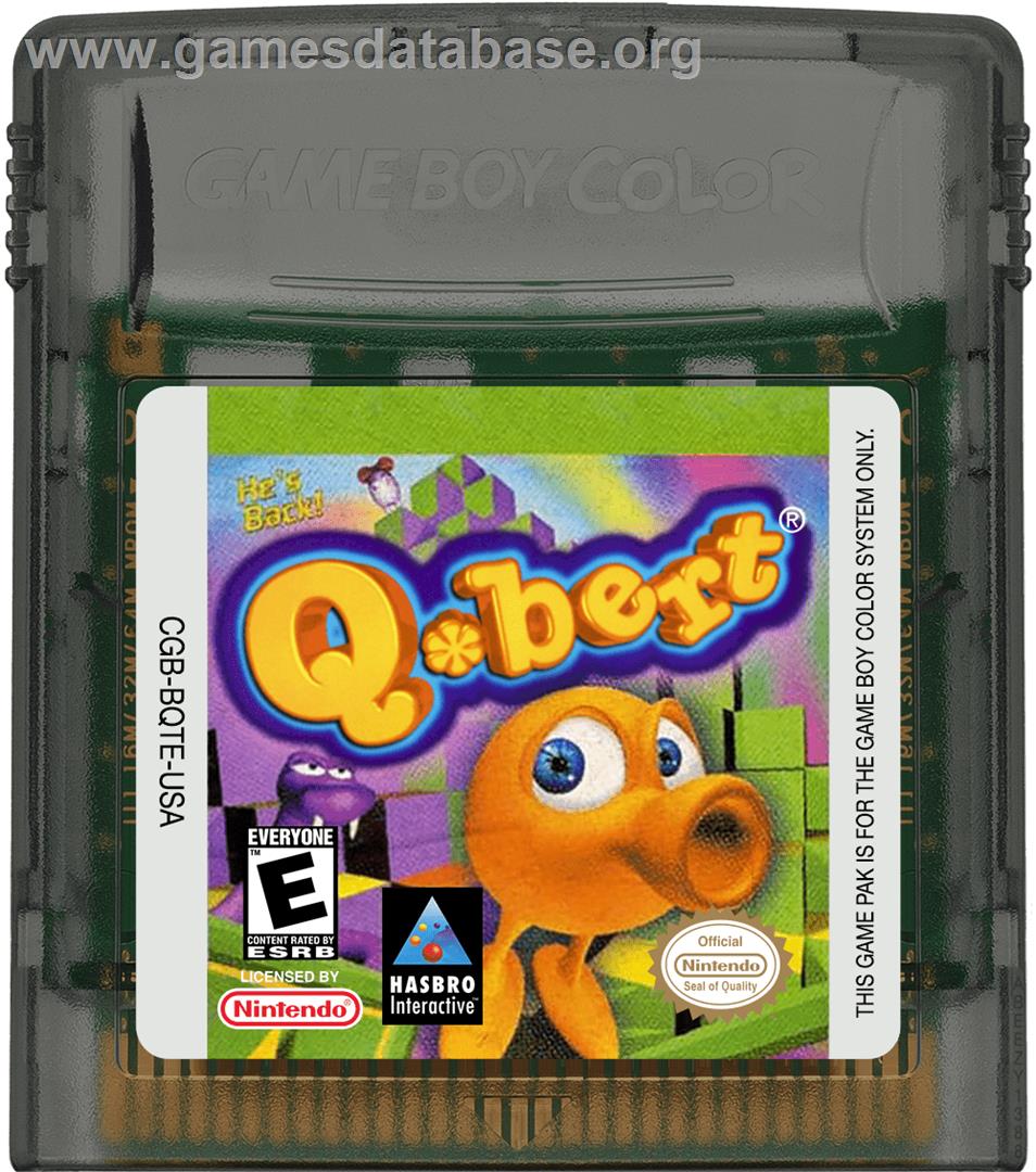 Q-bert - Nintendo Game Boy Color - Artwork - Cartridge