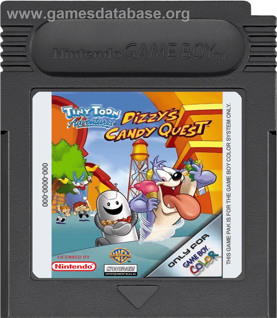 Tiny Toon Adventures: Dizzy's Candy Quest - Nintendo Game Boy Color - Artwork - Cartridge