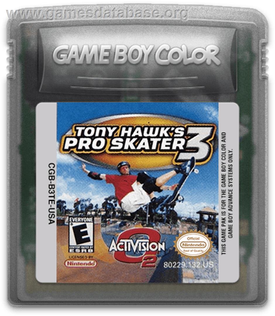 Tony Hawk's Pro Skater 3 - Nintendo Game Boy Color - Artwork - Cartridge