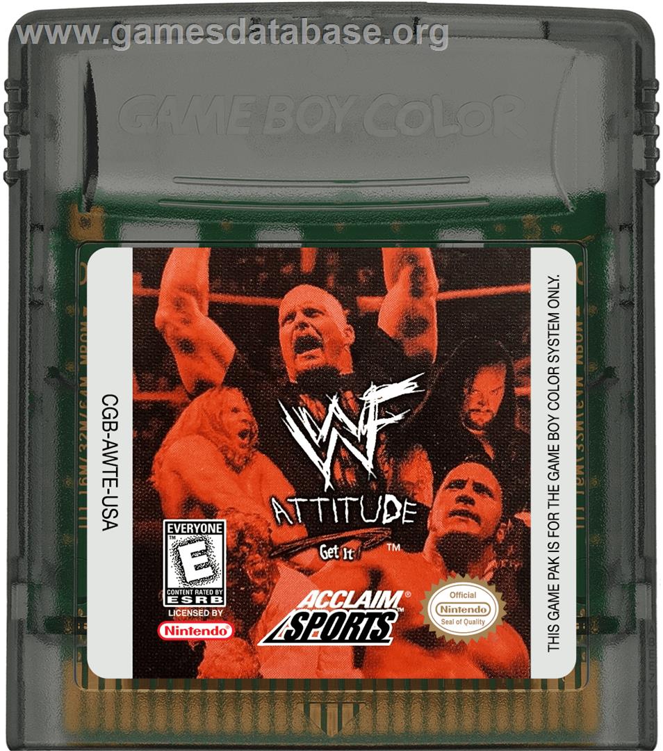 WWF Attitude - Nintendo Game Boy Color - Artwork - Cartridge