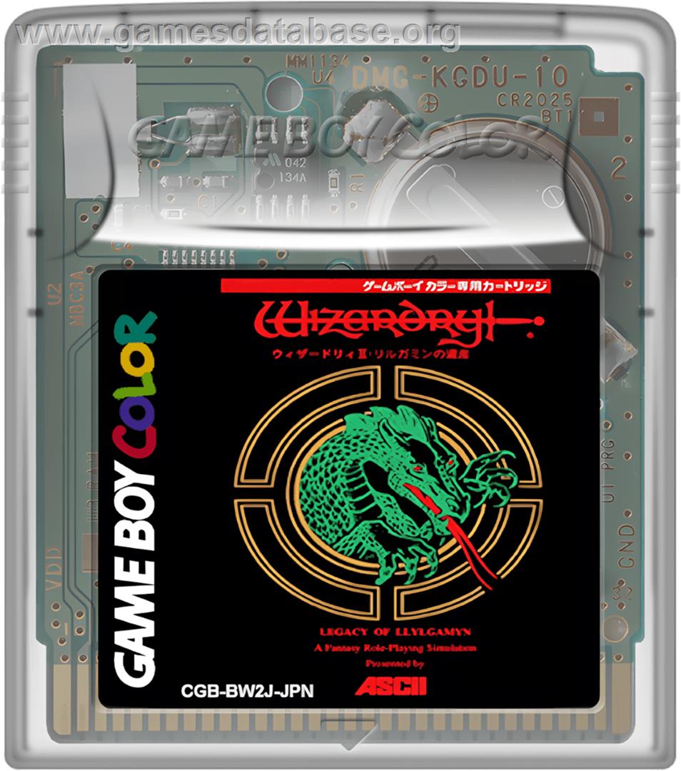 Wizardry 2 - Llylgamyn No Isan - Nintendo Game Boy Color - Artwork - Cartridge