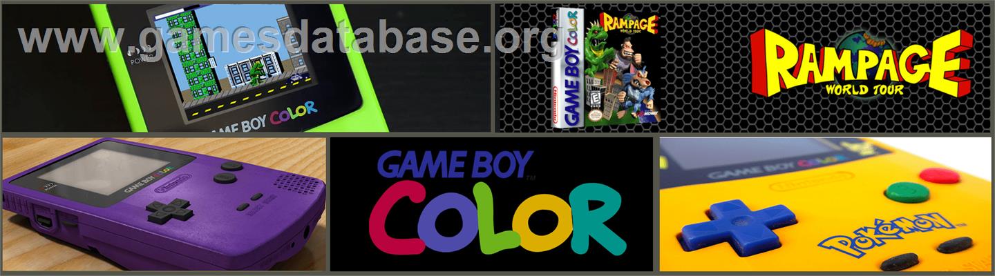 Rampage: World Tour - Nintendo Game Boy Color - Artwork - Marquee