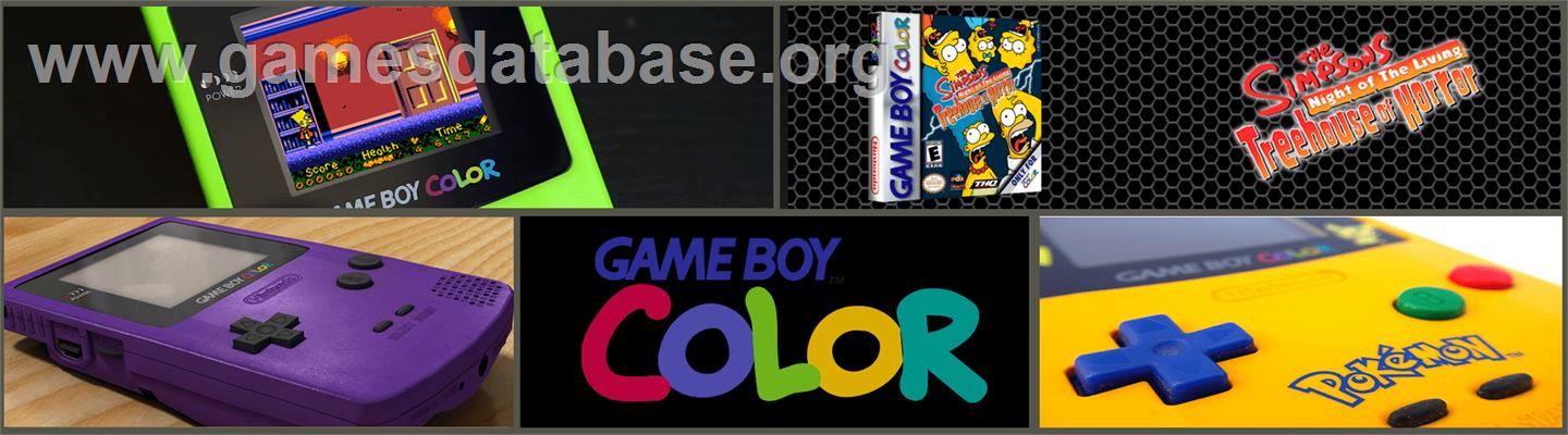 Simpsons: Night of the Living Treehouse of Horror - Nintendo Game Boy Color - Artwork - Marquee