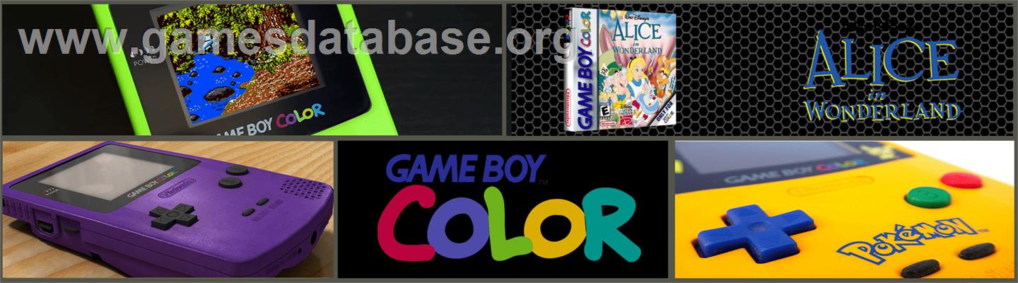 Walt Disney's Alice In Wonderland - Nintendo Game Boy Color - Artwork - Marquee
