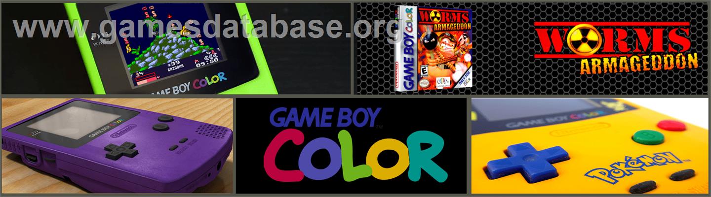 Worms Armageddon - Nintendo Game Boy Color - Artwork - Marquee