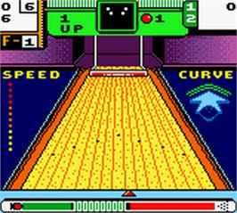 In game image of 10-pin Bowling on the Nintendo Game Boy Color.
