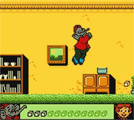 In game image of Benjamin Bluemchen - Ein Verrueckter Tag Im Zoo on the Nintendo Game Boy Color.