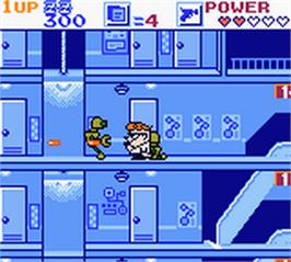 In game image of Dexter's Laboratory - Robot Rampage on the Nintendo Game Boy Color.
