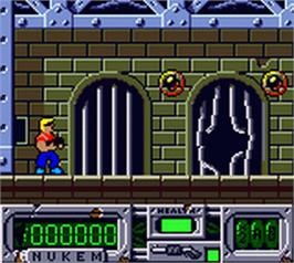 In game image of Duke Nukem on the Nintendo Game Boy Color.