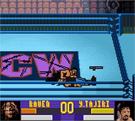 In game image of Ecw Hardcore Revolution on the Nintendo Game Boy Color.