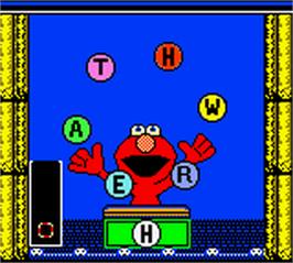In game image of Elmo's Abcs on the Nintendo Game Boy Color.