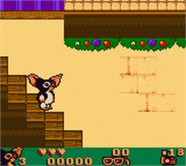 In game image of Gremlins Unleashed on the Nintendo Game Boy Color.
