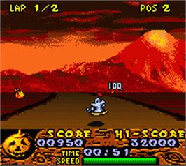In game image of Halloween Racer on the Nintendo Game Boy Color.