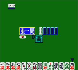 In game image of Honkaku Yonin Uchi Mahjong - Mahjong Ou on the Nintendo Game Boy Color.
