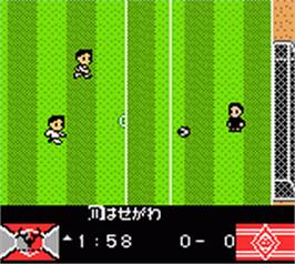 In game image of J.league Excite Stage Gb on the Nintendo Game Boy Color.