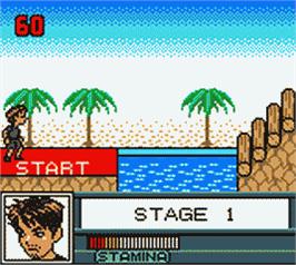 In game image of Kinniku Banzuke Gb - Chousensha Wa Kimida! on the Nintendo Game Boy Color.