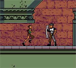 In game image of Lara Croft Tomb Raider: Curse of the Sword on the Nintendo Game Boy Color.