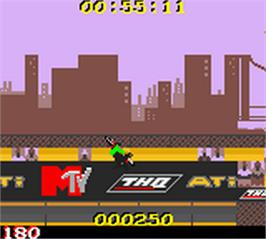 In game image of Mtv Sports - T.j. Lavin's Ultimate Bmx on the Nintendo Game Boy Color.