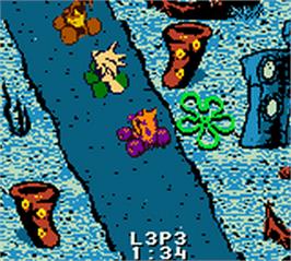 In game image of Nicktoons Racing on the Nintendo Game Boy Color.