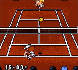 In game image of Roland Garros French Open on the Nintendo Game Boy Color.
