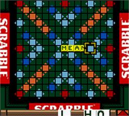 In game image of Scrabble on the Nintendo Game Boy Color.
