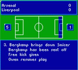 In game image of Soccer Manager on the Nintendo Game Boy Color.