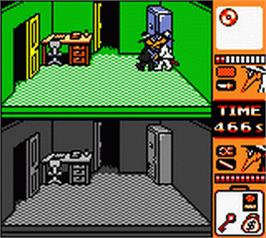 In game image of Spy Vs. Spy on the Nintendo Game Boy Color.