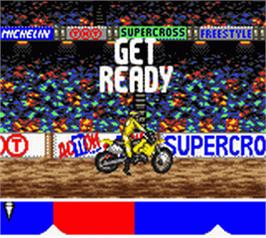 In game image of Supercross Freestyle on the Nintendo Game Boy Color.