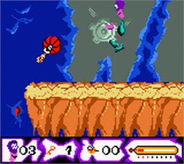 In game image of Tonic Trouble on the Nintendo Game Boy Color.