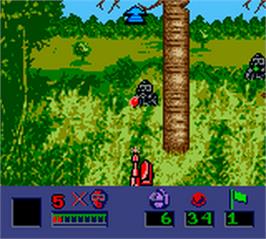 In game image of Ultimate Paintball on the Nintendo Game Boy Color.