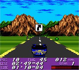 In game image of V-rally Championship Edition on the Nintendo Game Boy Color.