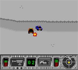 In game image of Vigilante 8 on the Nintendo Game Boy Color.
