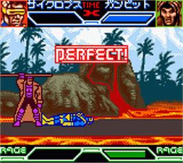 In game image of X-men - Mutant Academy on the Nintendo Game Boy Color.