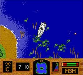 In game image of Zebco Fishing! on the Nintendo Game Boy Color.