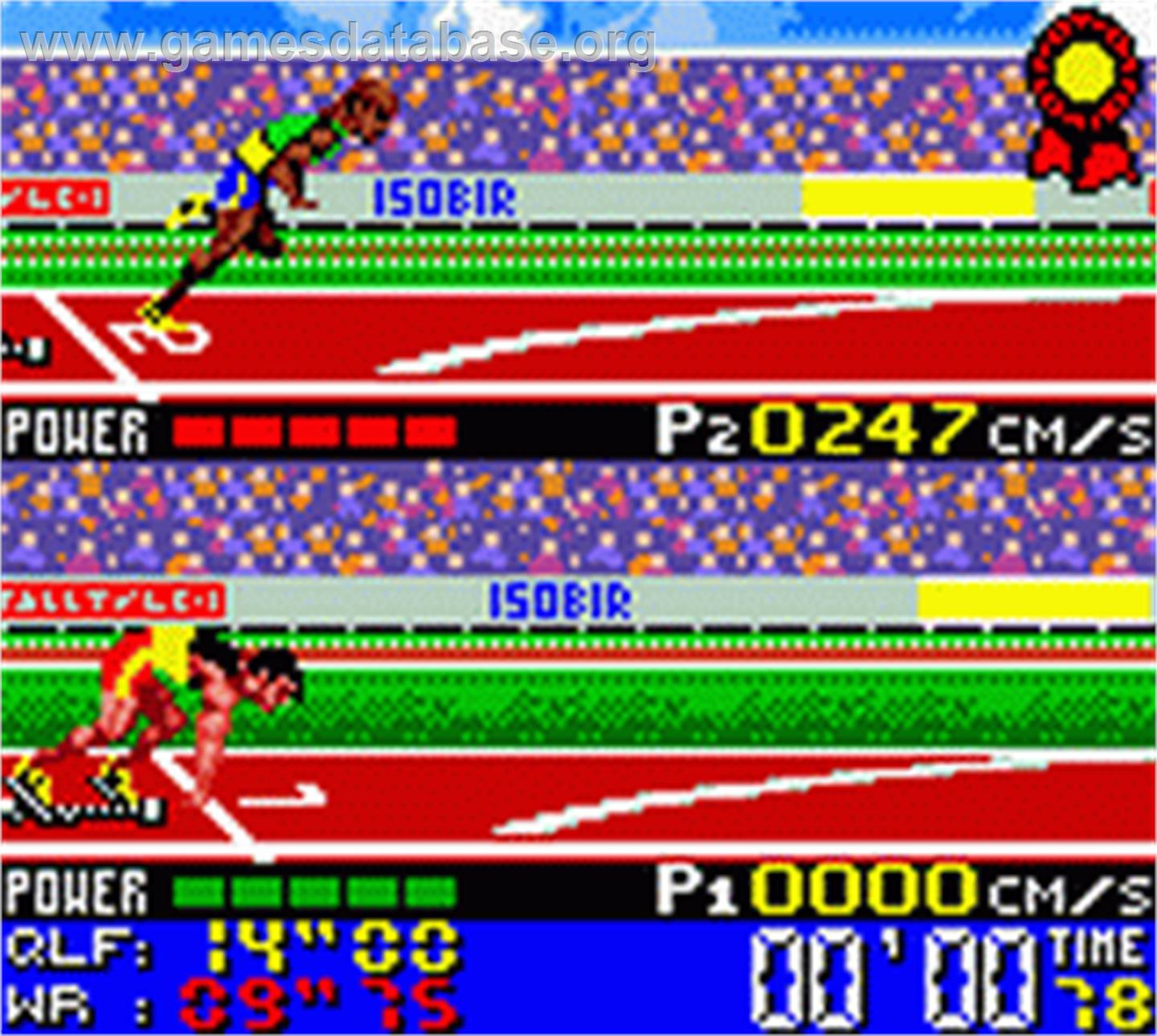 Carl Lewis Athletics 2000 - Nintendo Game Boy Color - Artwork - In Game