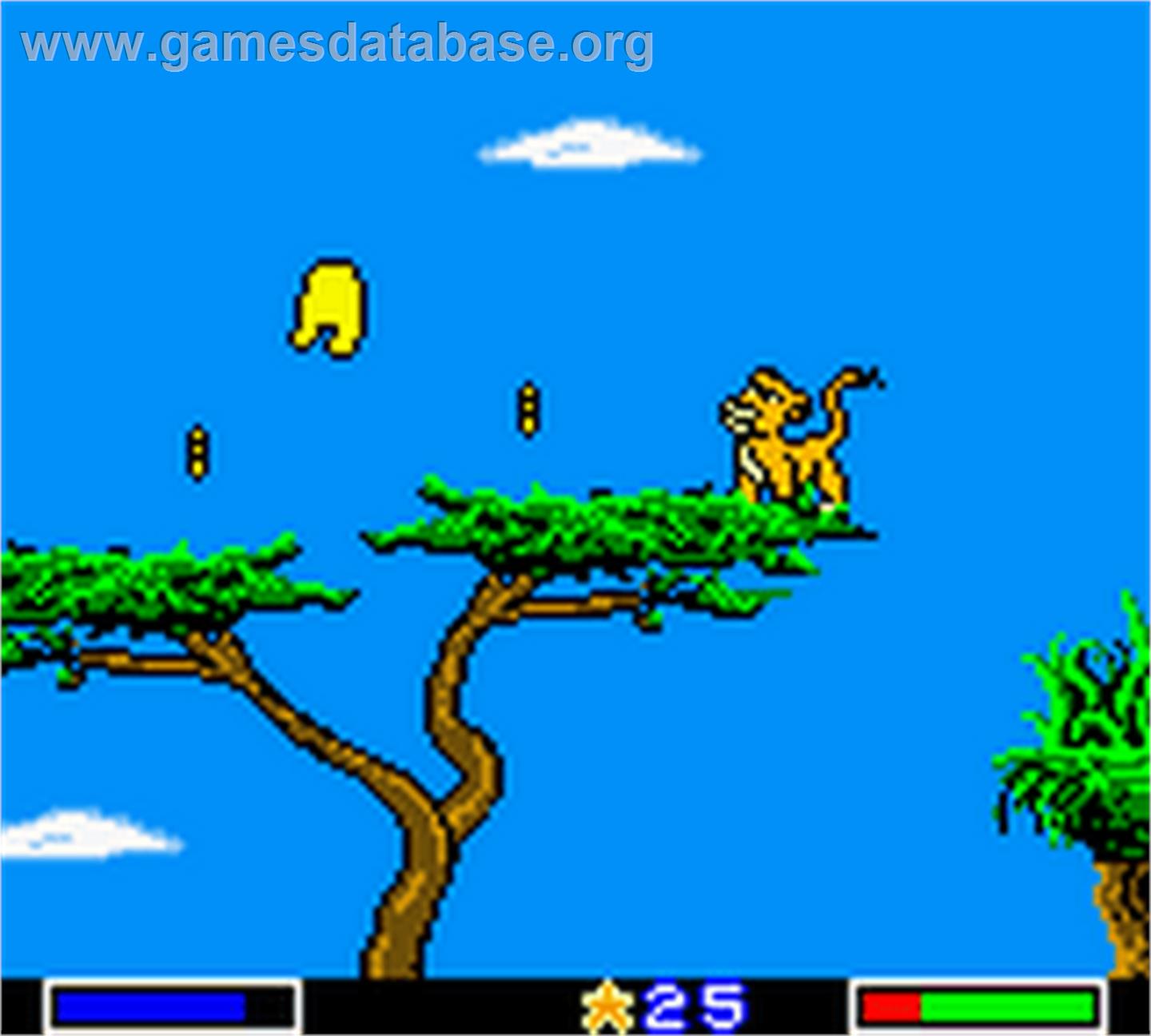 Lion King: Simba's Mighty Adventure - Nintendo Game Boy Color - Artwork - In Game