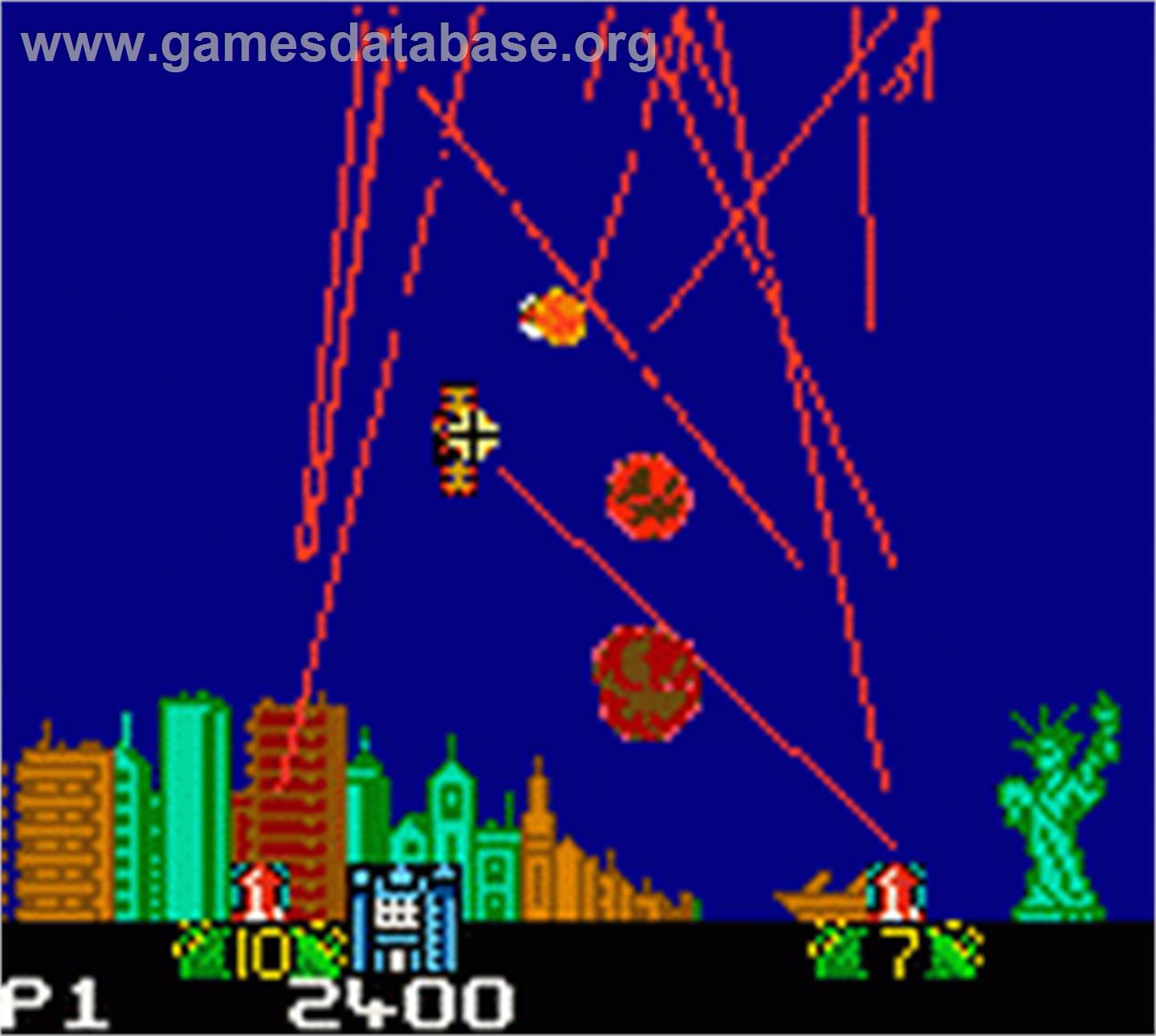 Missile Command - Nintendo Game Boy Color - Artwork - In Game