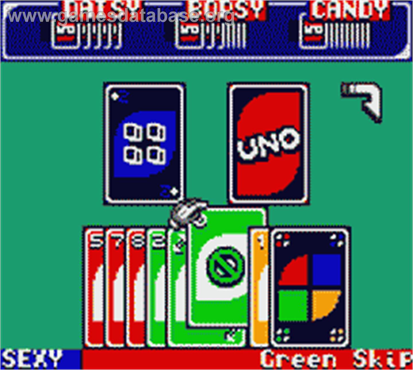 Uno - Nintendo Game Boy Color - Artwork - In Game