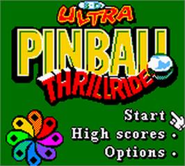 Title screen of 3d Ultra Pinball - Thrillride on the Nintendo Game Boy Color.