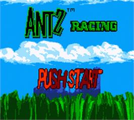 Title screen of Antz Racing on the Nintendo Game Boy Color.