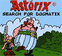 Title screen of Asterix: Search for Dogmatix on the Nintendo Game Boy Color.