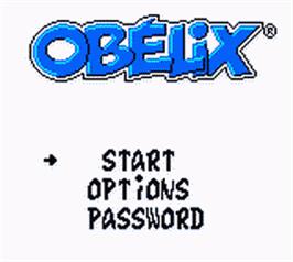 Title screen of Asterix And Obelix on the Nintendo Game Boy Color.