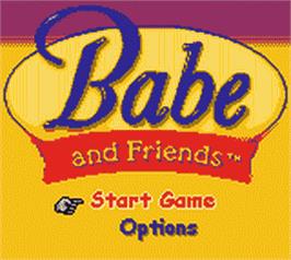 Title screen of Babe and Friends on the Nintendo Game Boy Color.