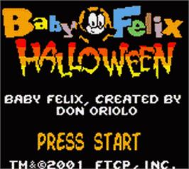 Title screen of Baby Felix - Halloween on the Nintendo Game Boy Color.