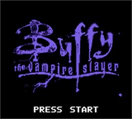 Title screen of Buffy The Vampire Slayer on the Nintendo Game Boy Color.