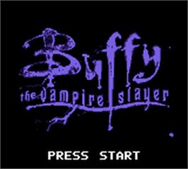 Title screen of Buffy the Vampire Slayer on the Nintendo Game Boy Color.